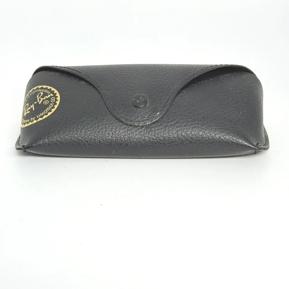 Ray-Ban Black Textured Leather Sunglasses Case Luxottica Snap Closure Case Only‎